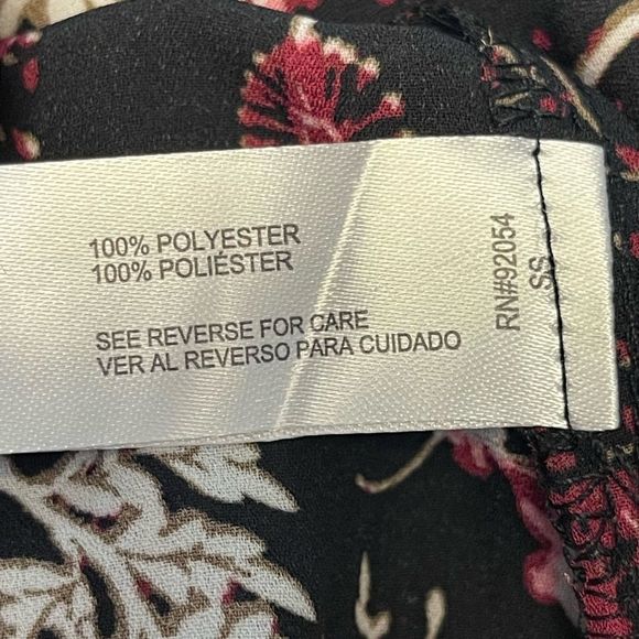 By Design - black floral ruffle neck blouse - Picture 4 of 8